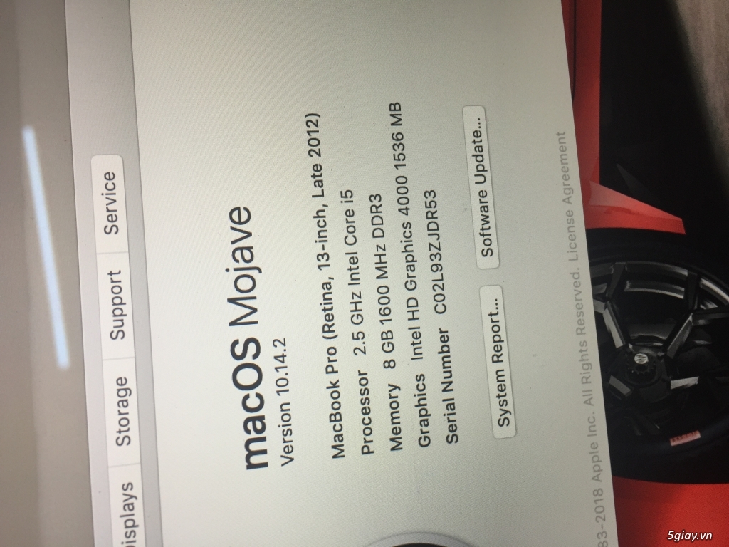 MacBook 13 inch retina late 2012 - 2