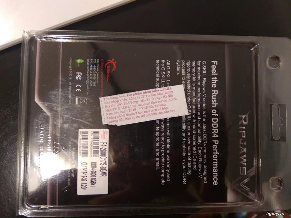 RAM GSKILL RIPJAWS 8GB/2800 DDR4
