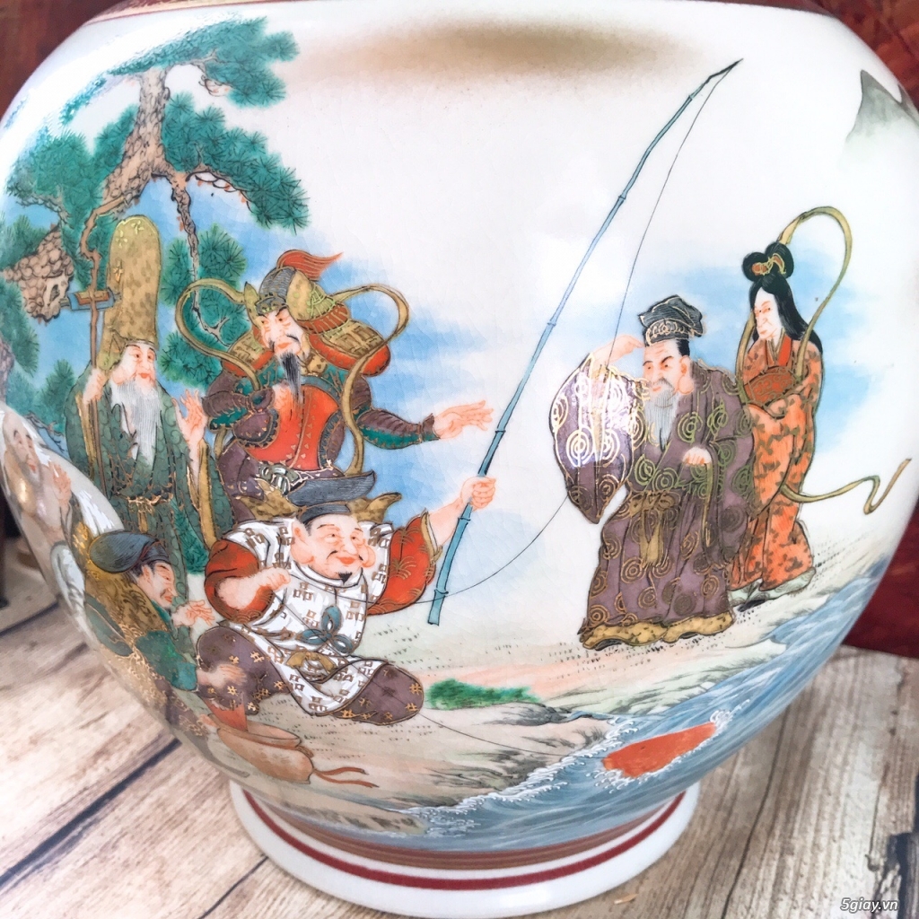 Bình hoa Kutani thất phúc thần Nhật Bản - 1