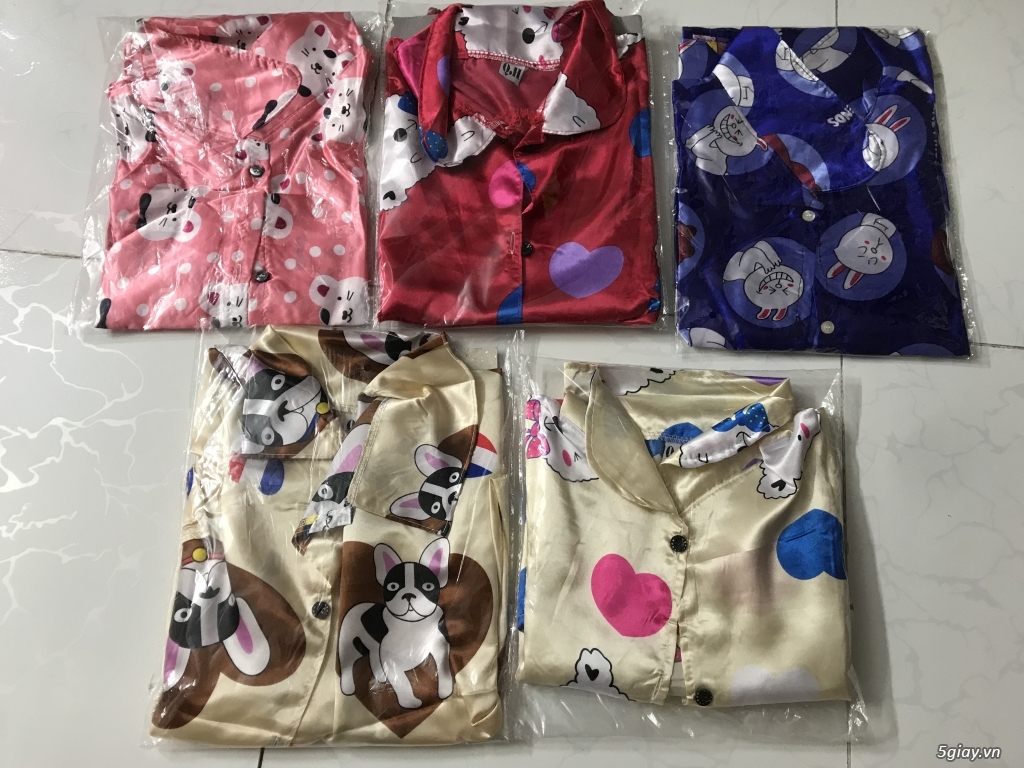 áo ngủ pijama phi lụa hình siêu hot chỉ 55k