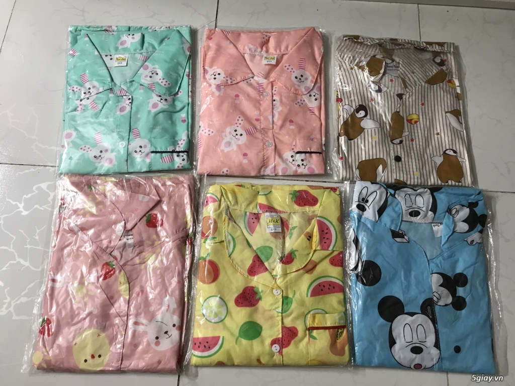 áo ngủ pijama phi lụa hình siêu hot chỉ 55k - 1