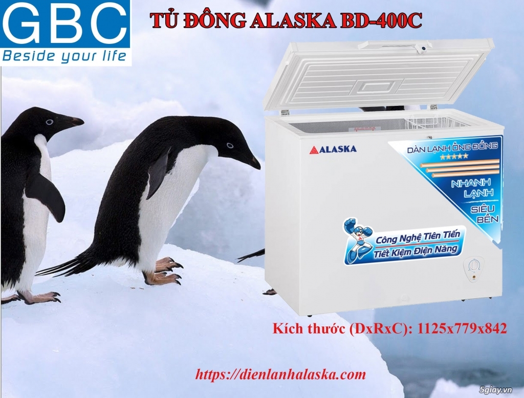 TỦ ĐÔNG GIA ĐÌNH ALASKA BD - 400C CHÍNH HÃNG GIÁ RẺ