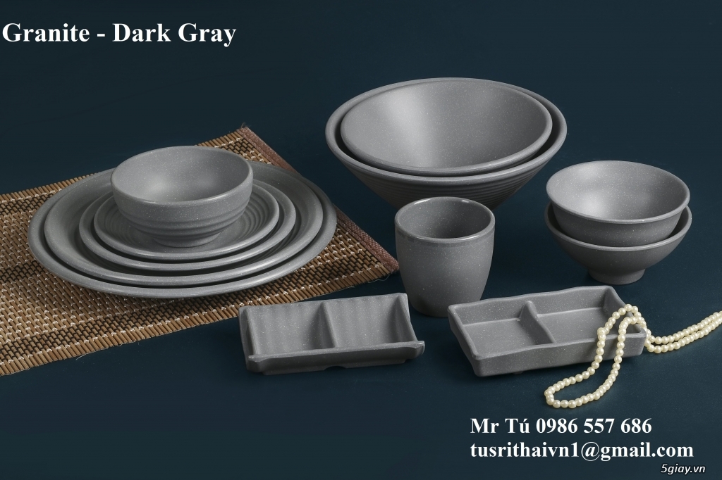 Chén Dĩa Nhám Superware Thái Lan - Granite - Dark grey - 1