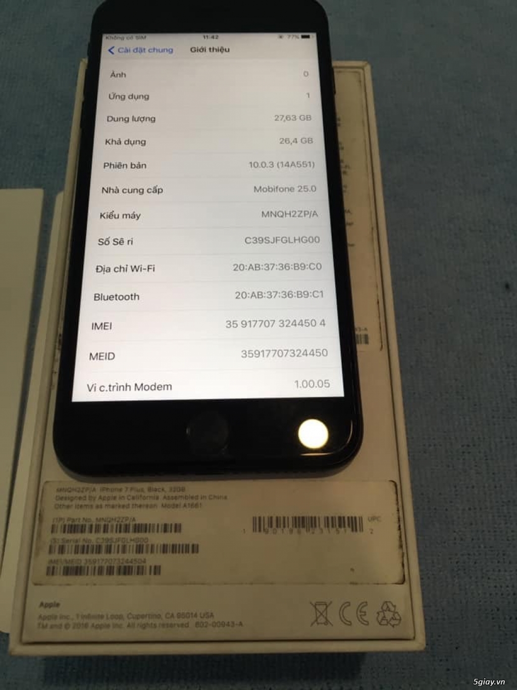 Iphone 7plus 32gb zin keng