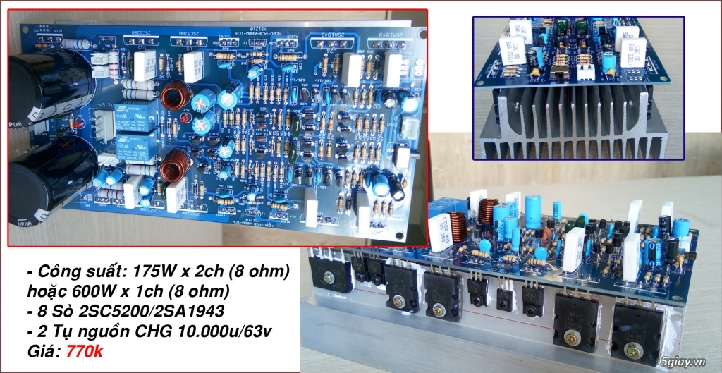 Board Ampli 100W x 2 kênh dùng TDA7294 - 9
