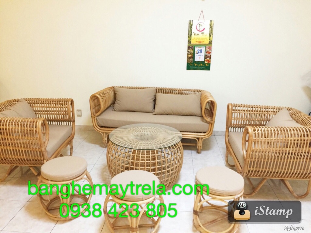 Bàn ghế sofa mây tự nhiên - 1
