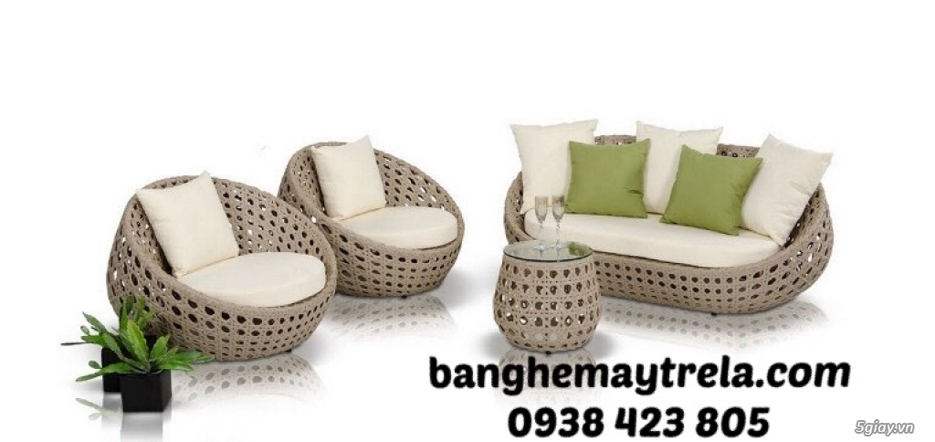 Bàn ghế sofa nhựa giả mây - 1
