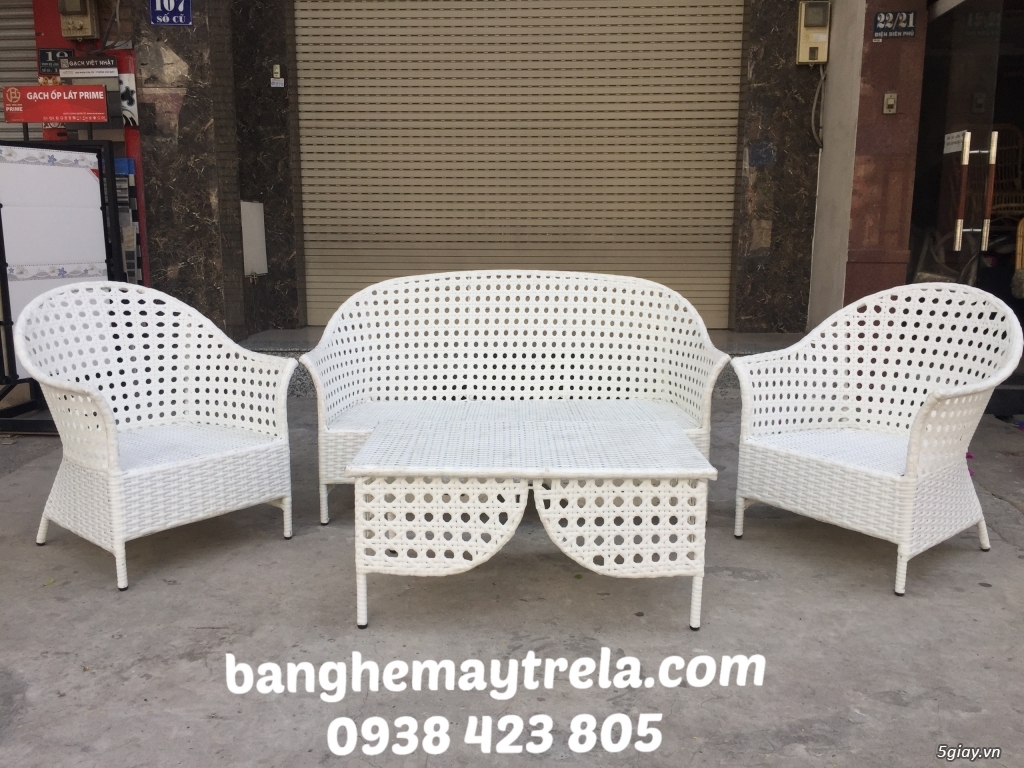 Bàn ghế sofa nhựa giả mây - 3