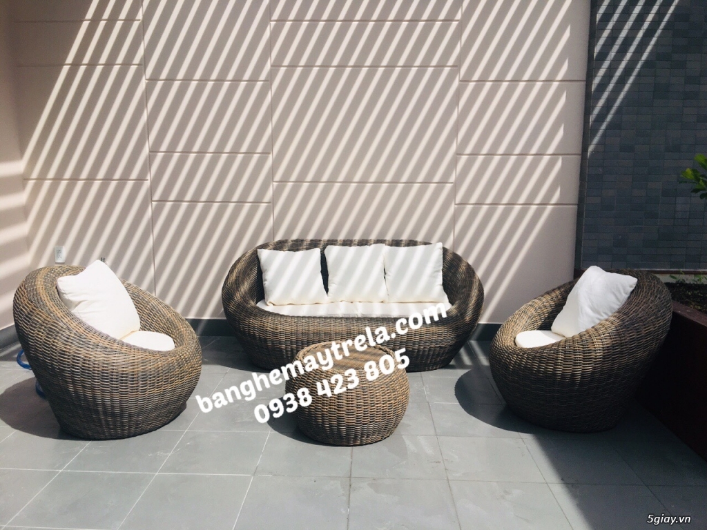 Bàn ghế sofa nhựa giả mây - 2