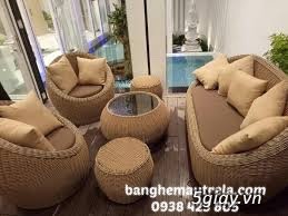 Bàn ghế sofa nhựa giả mây