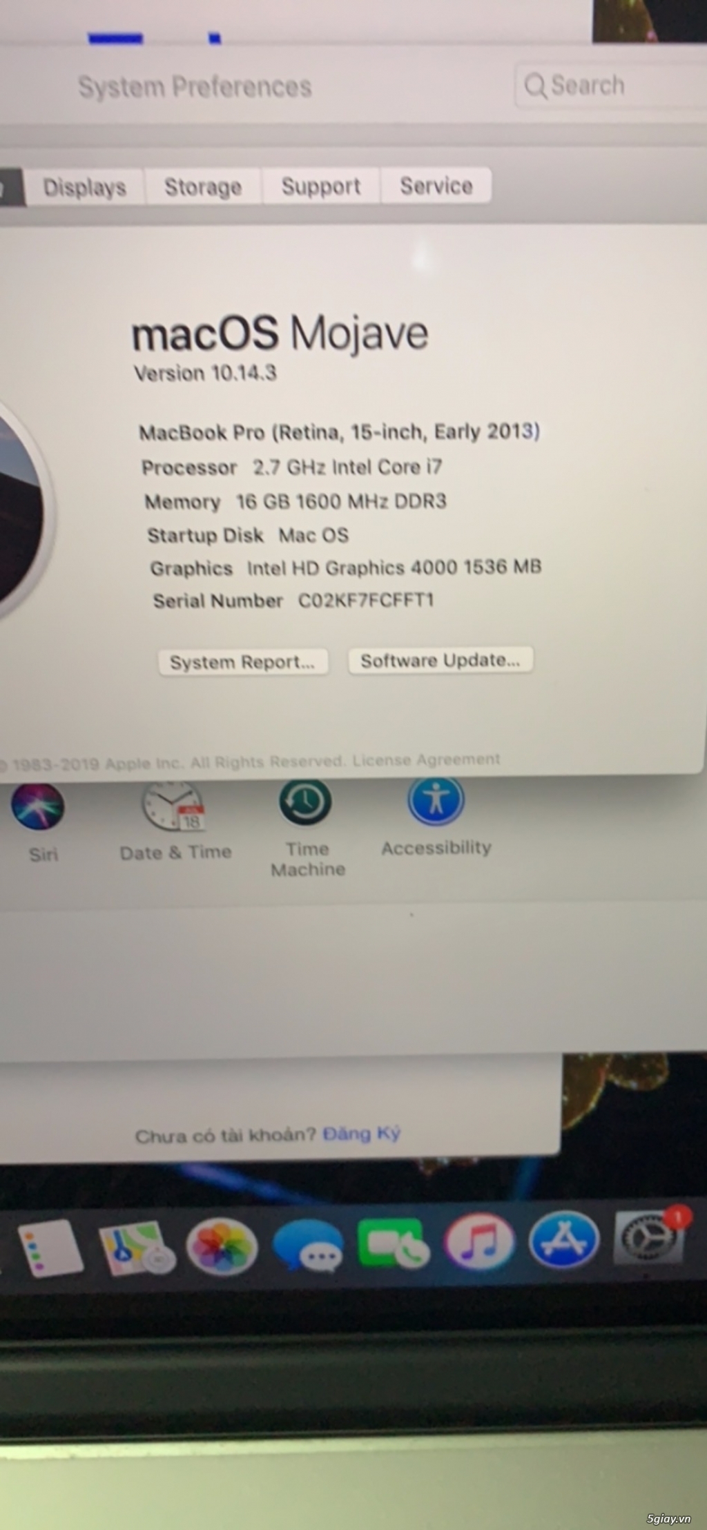 Thanh lý macbook pro rentina 2013 corei7 ssd 512 ram 16G - 1