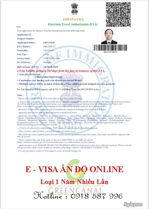 Visa Ấn Độ Online 1 năm nhiều lần ( E - Visa Ấn Độ )