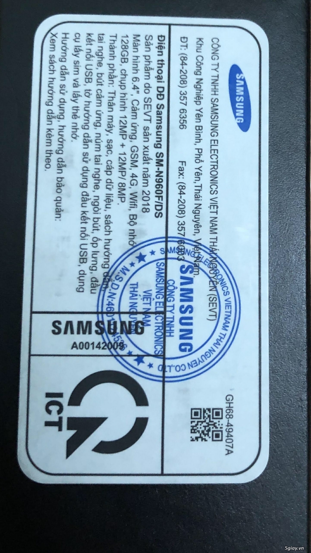 Cần bán: samsung note 9 ocean blue 128gb like new full box - 1