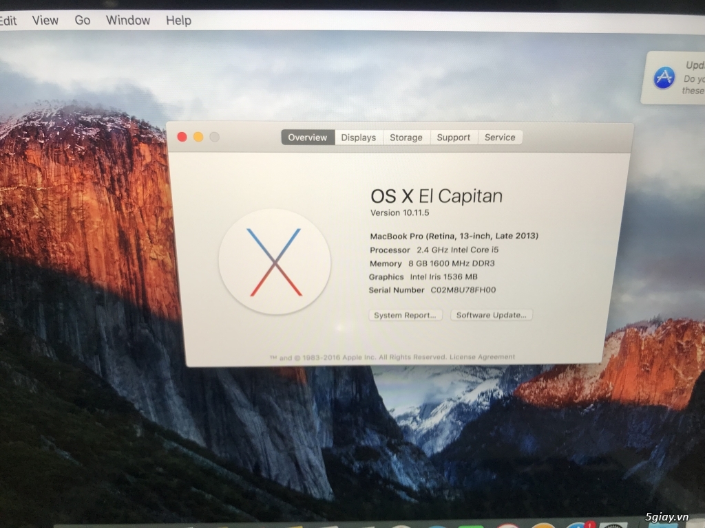 Macbook Pro 2013 SSD128GB Ram 8GB 99% - 3
