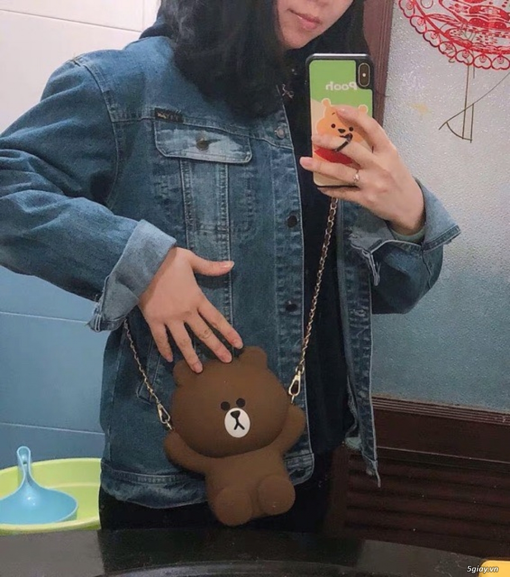 Túi Gấu Brown đeo chéo - Móc Khoá Gấu Brown line friend - 19