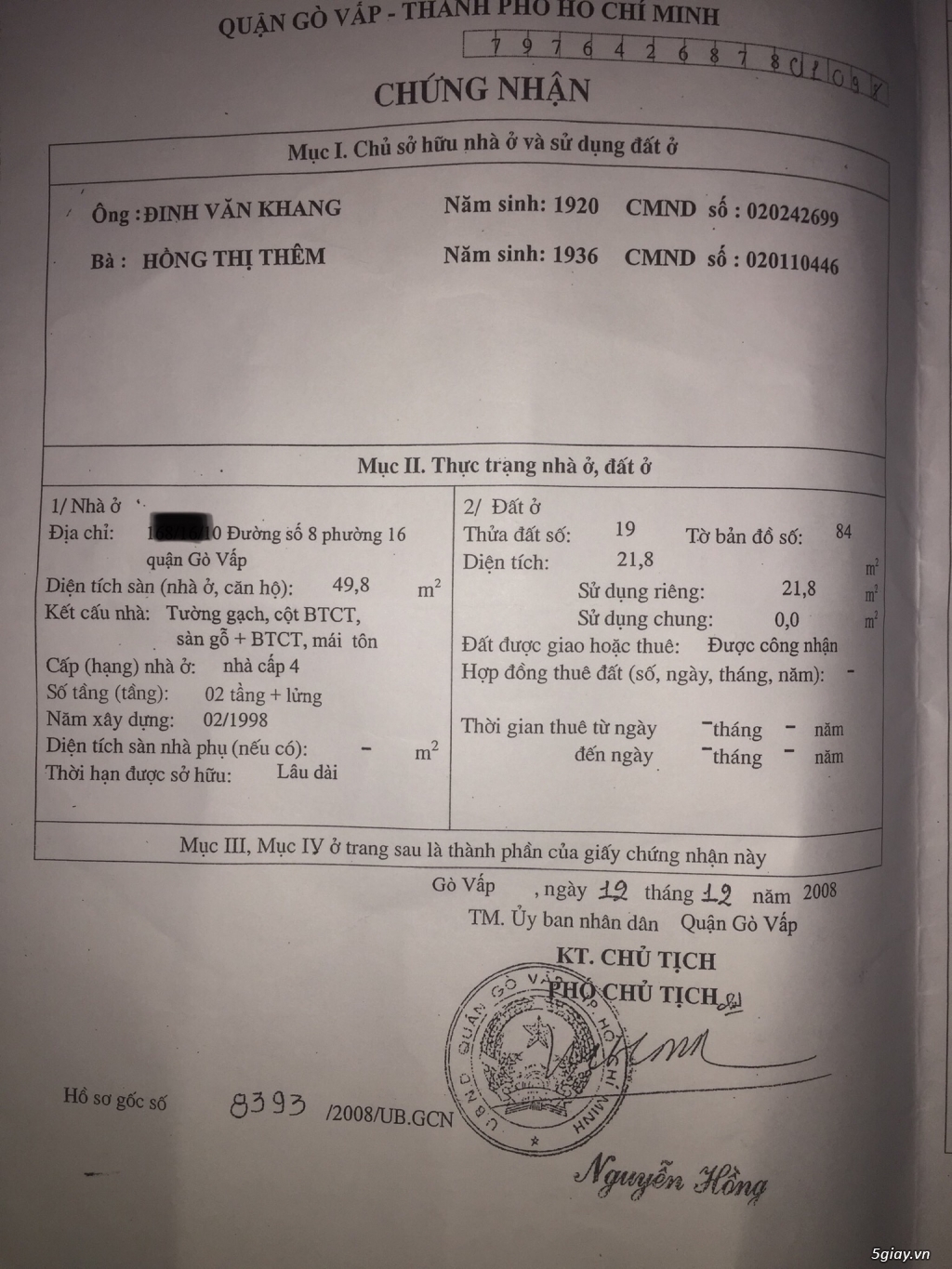 Nhà đường số 8 bán