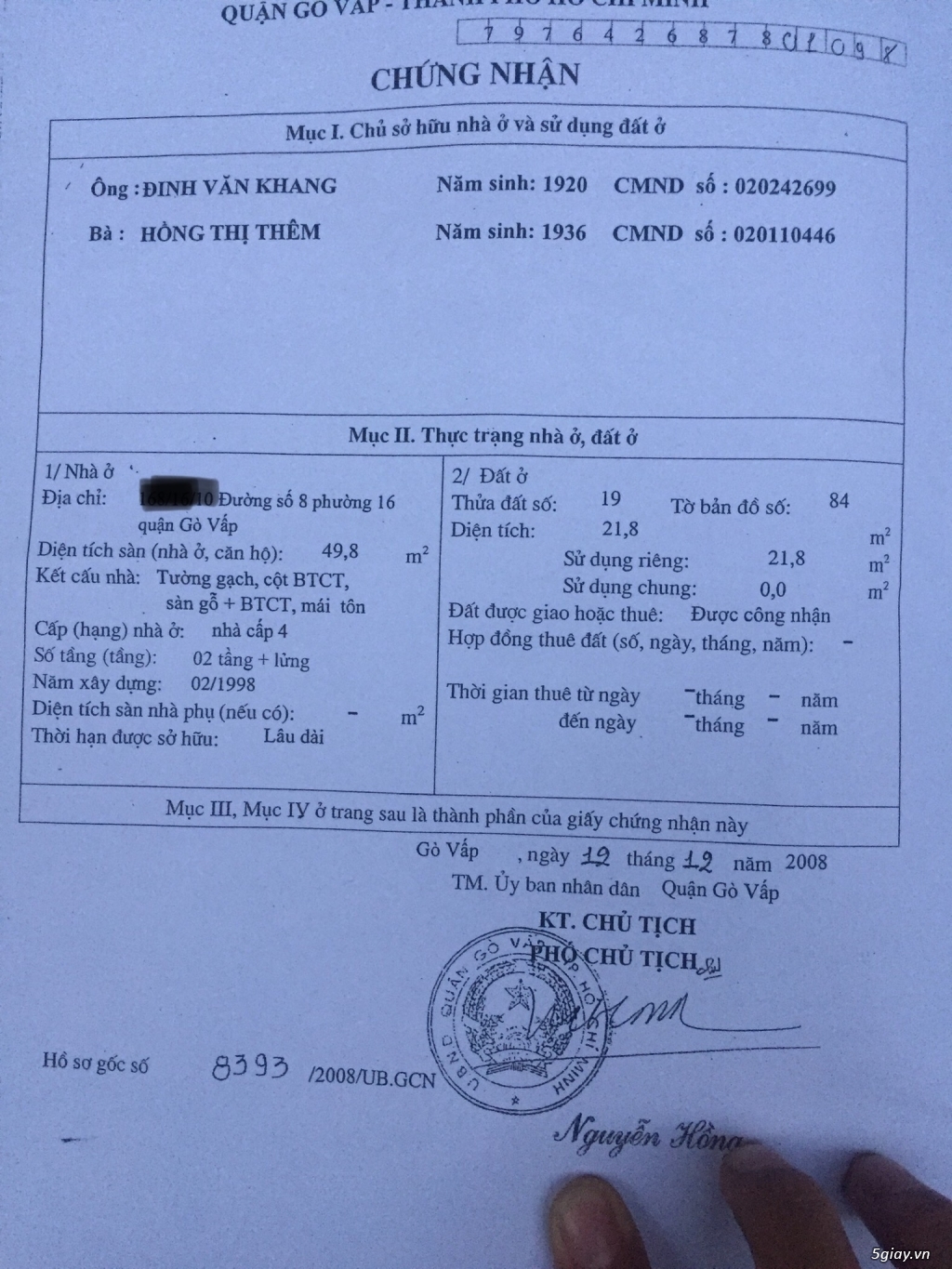 Nhà đường số 8 bán - 1