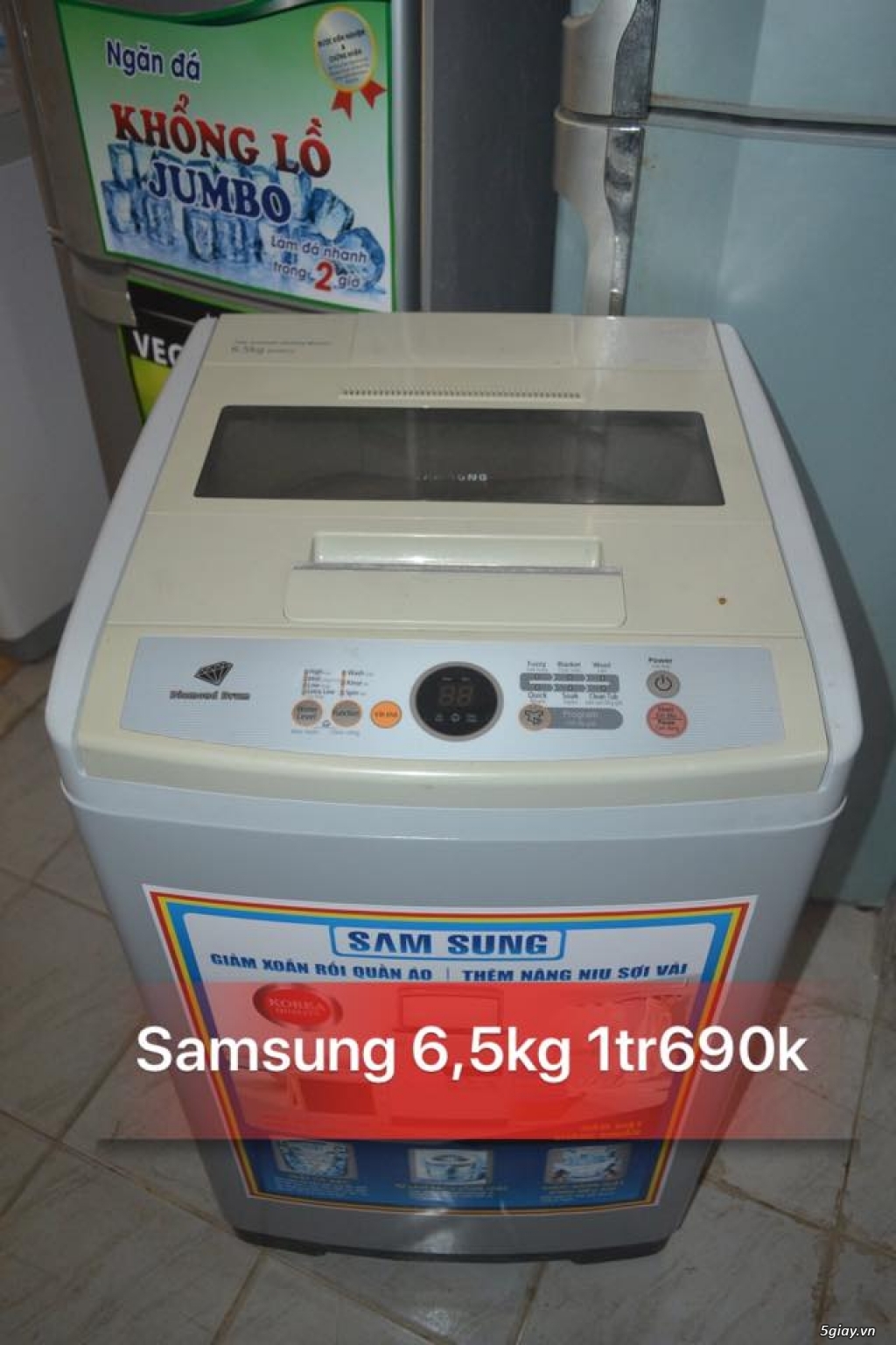 Máy giặt cũ Samsung 6,5kg Bh 6T,Freeship nội thành,Bao công lắp đặt
