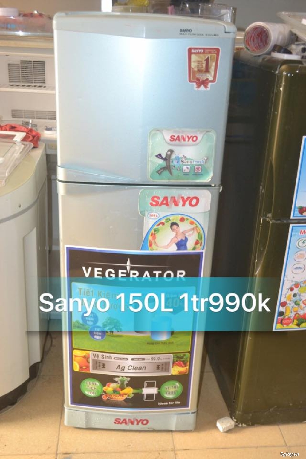 Thanh lý tủ lạnh Sanyo 150L k đông tuyết new 85% zin 100%