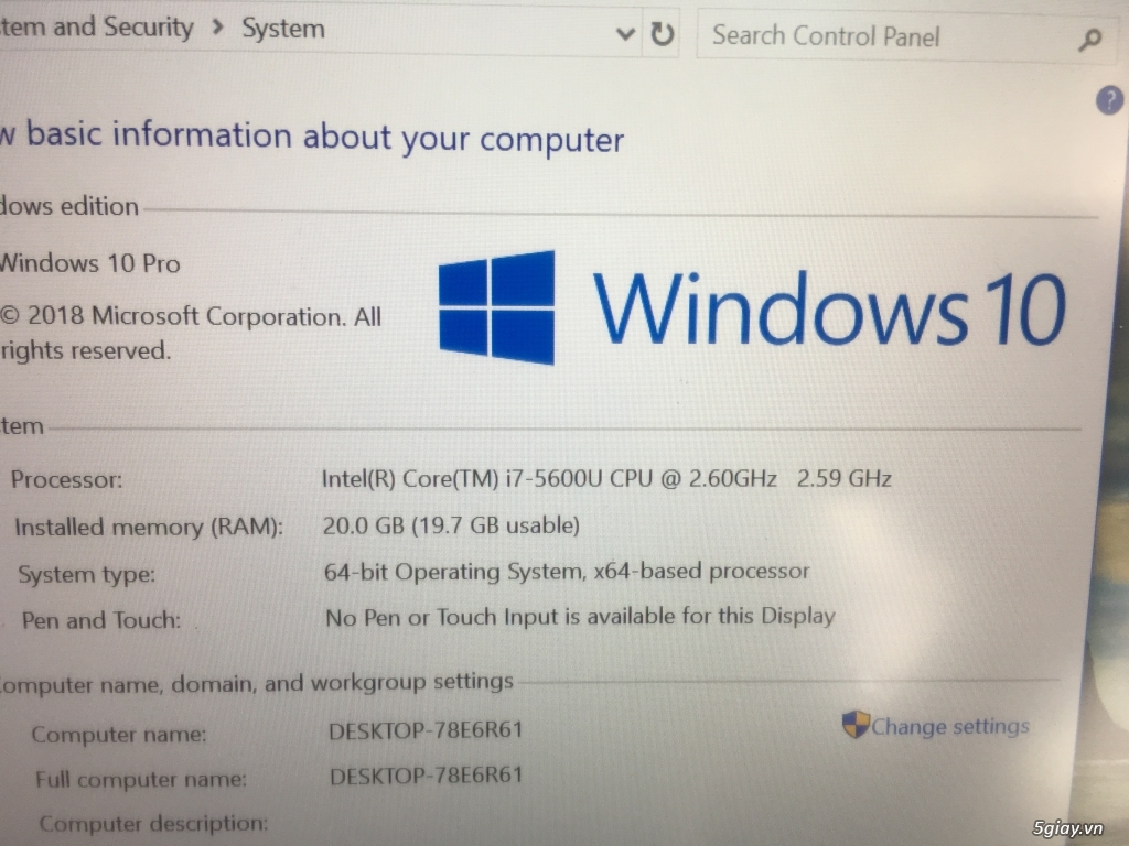 Lenovo Thinkpad T450s core i7 5600, ram 20gb, SSD 512gb rất mới - 4