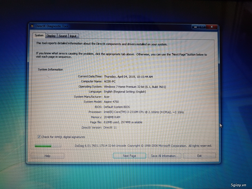 HCM - Bán Laptop Acer Aspire 4750 - 2