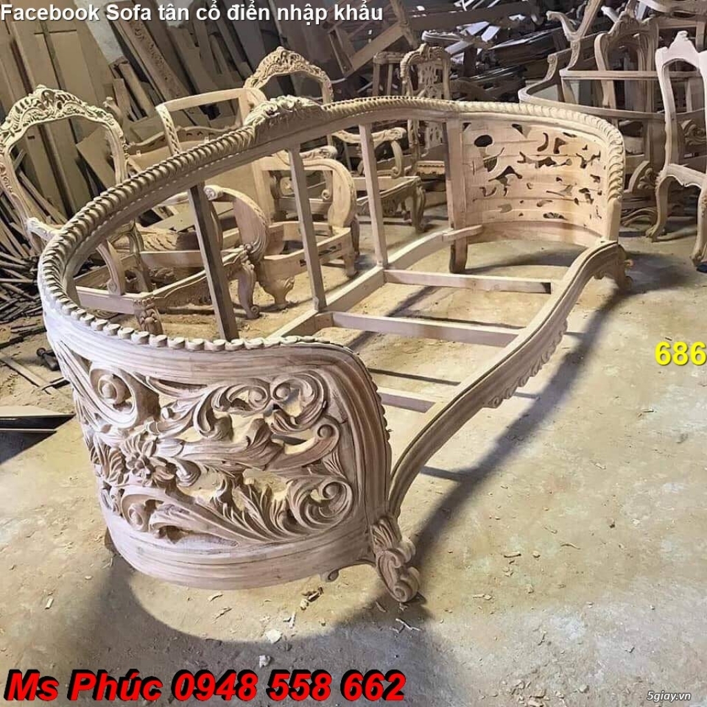Nhận đóng sofa tân cổ điển góc L cho thầu xây dựng - Nội thất Kim Anh - 11
