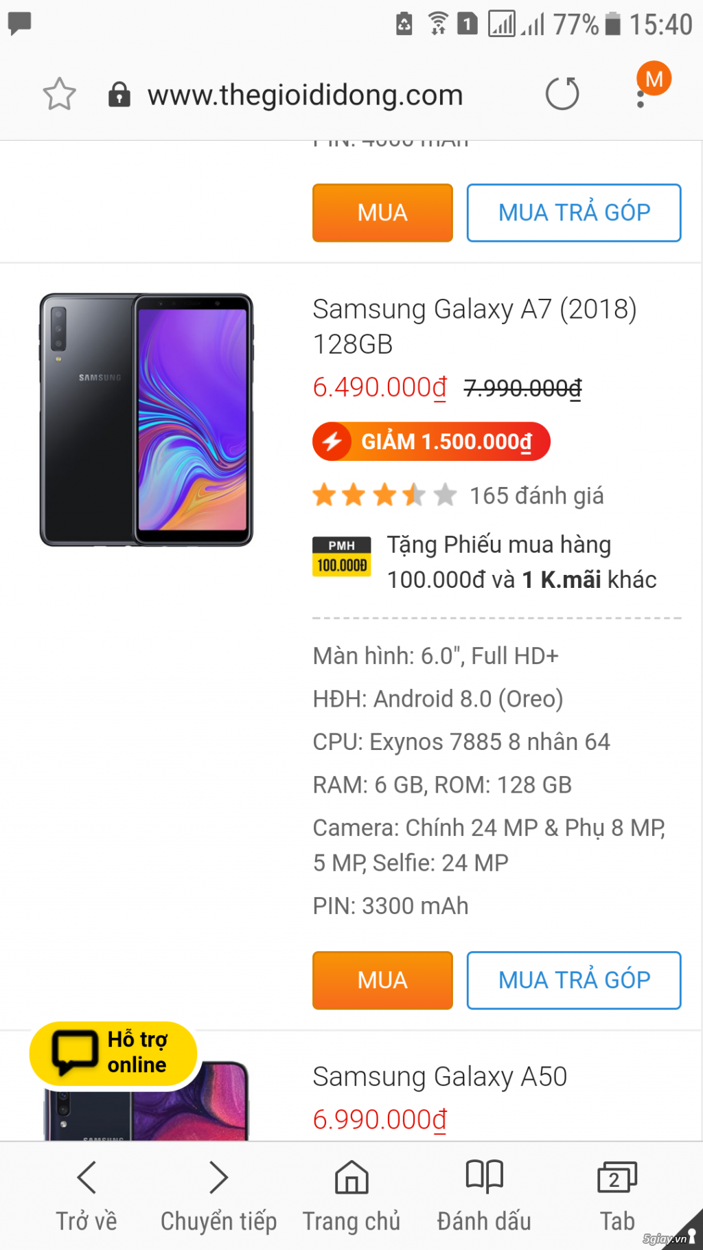 Samsung Galaxy A7 2018 128/6gb CHÍNH HÃNG mới 100 % nguyên seal