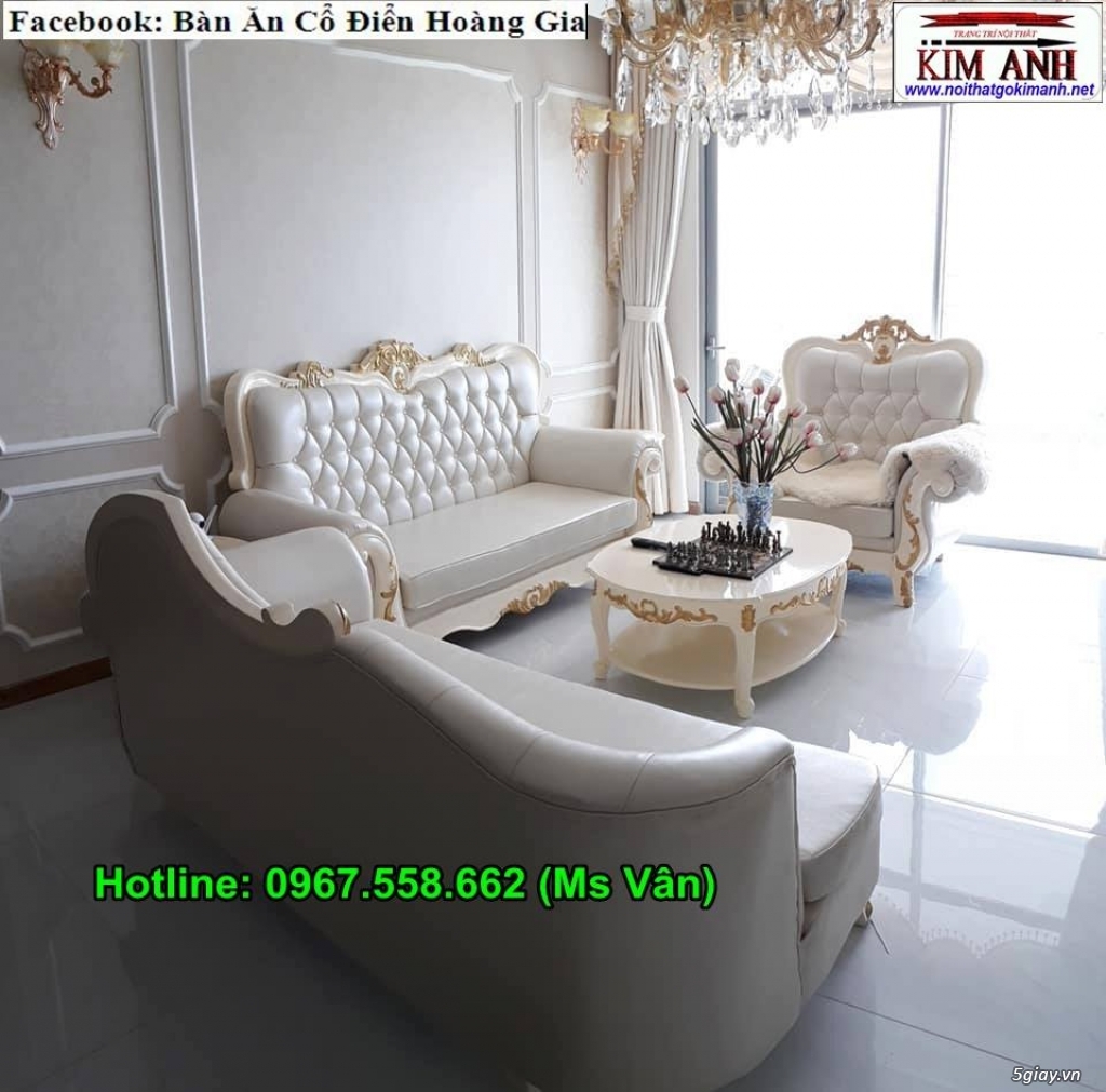 Ghế sofa tân cổ điển - bộ bàn ghế phòng khách gỗ quý đẳng cấp châu âu - 11