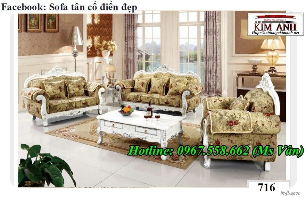 Ghế sofa tân cổ điển - bộ bàn ghế phòng khách gỗ quý đẳng cấp châu âu - 13