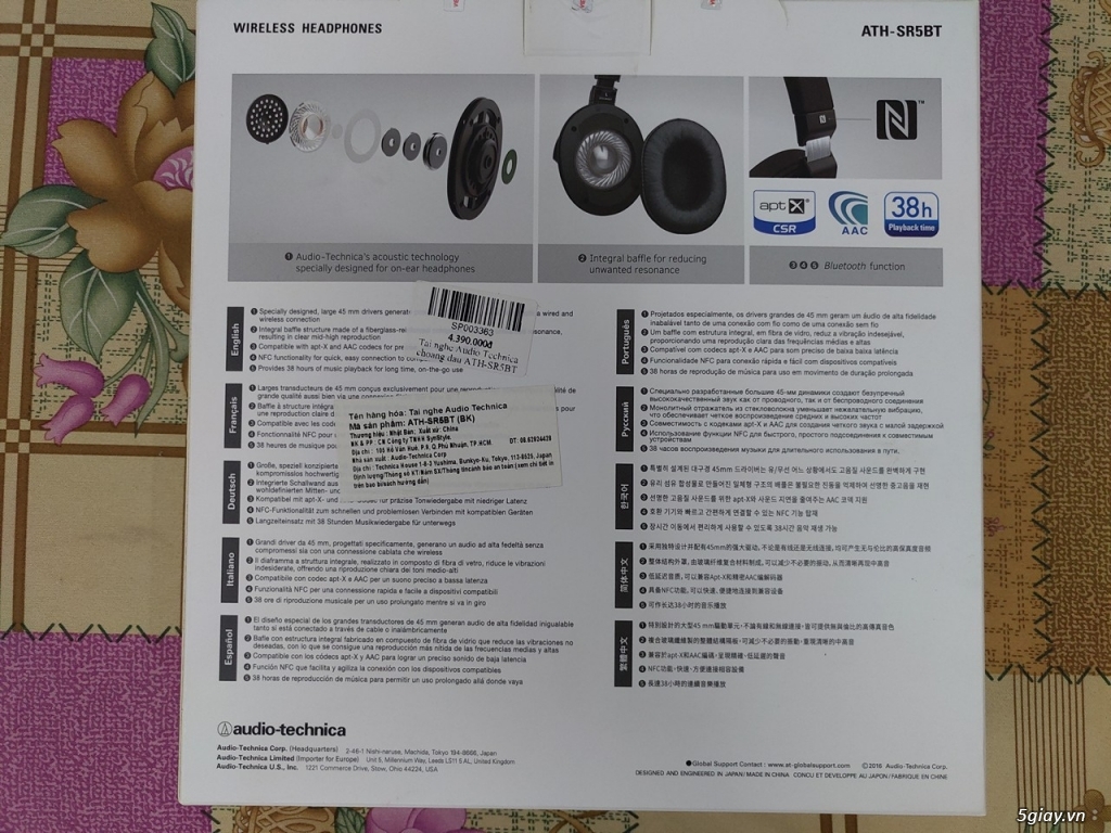 HCM: bán tai nghe bluetooth Audio Technical ATH-SR5BT - 2