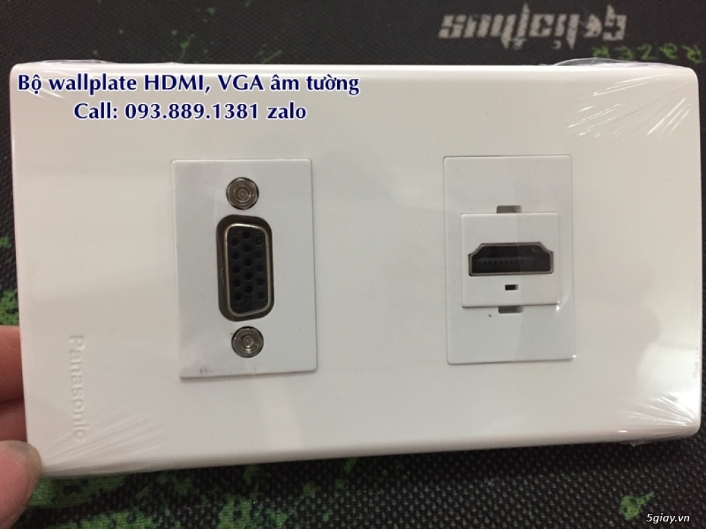 Bộ wallplate HDMI âm tường, bộ wallplate vga âm tường chính hãng - 4