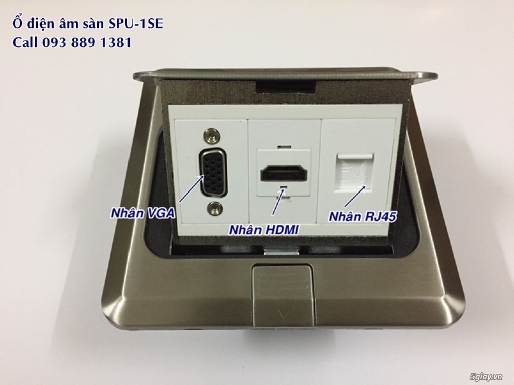 Ổ âm sàn vga+ HDM+ Audio, đế âm sàn đồng, ổ điện đôi âm sàn simenzi, ổ USB âm sàn giá rẻ tại HN - 6