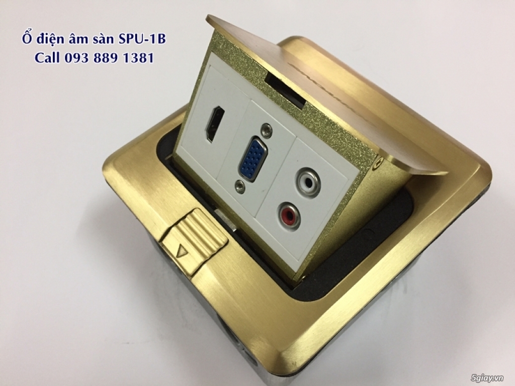 Ổ âm sàn vga+ HDM+ Audio, đế âm sàn đồng, ổ điện đôi âm sàn simenzi, ổ USB âm sàn giá rẻ tại HN - 1