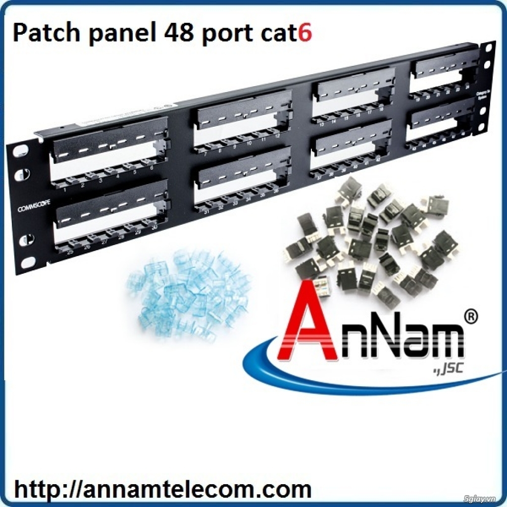 Patch Panel AMP 48Port CAT6 1375015-2, Hàng Chính hãng - 14