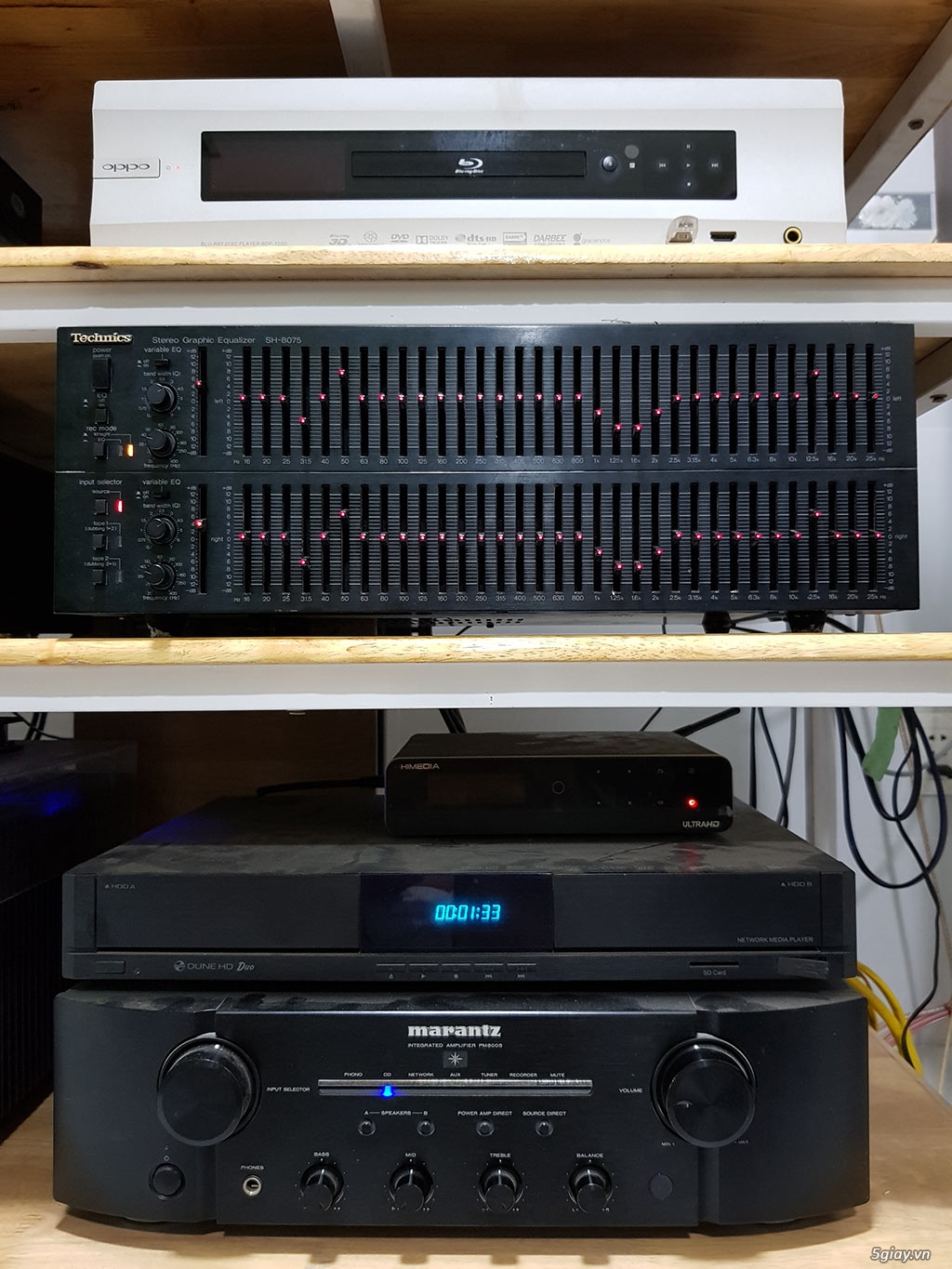 Sub monitor silver w12, EQ Technics sh8075, PowPre 5giay