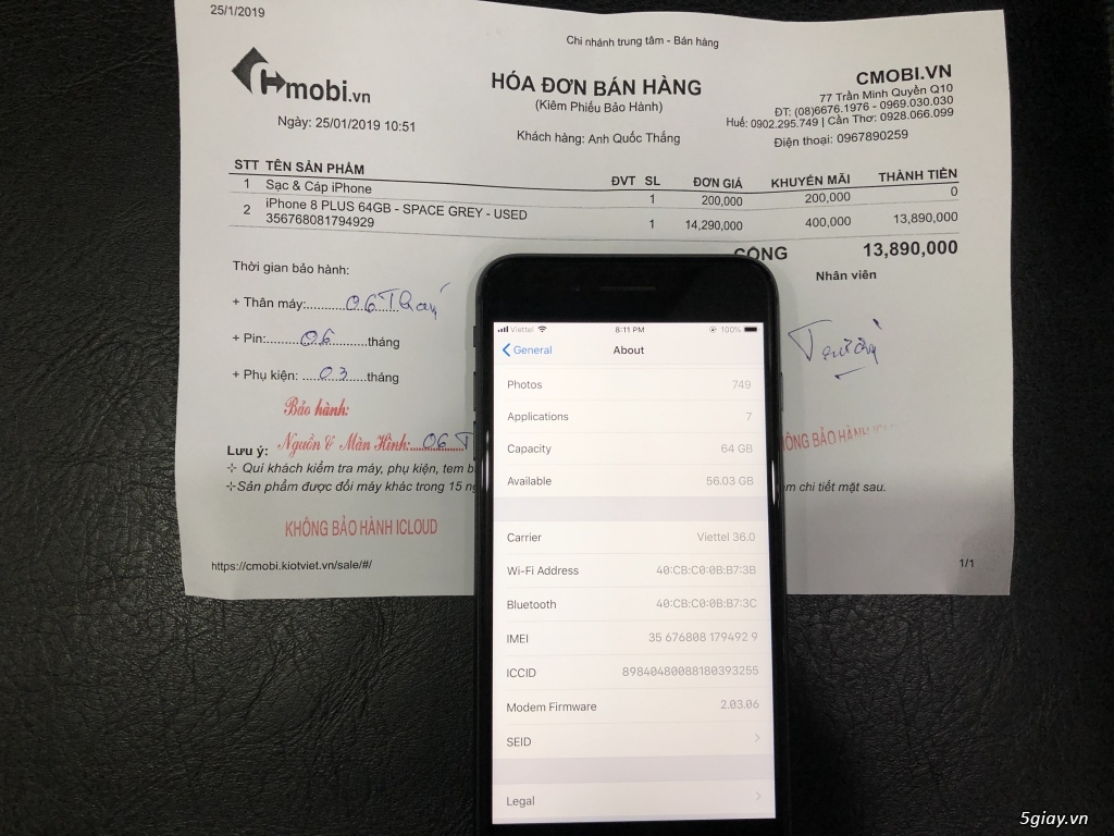 Iphone 8 plus Grey like new, - 2