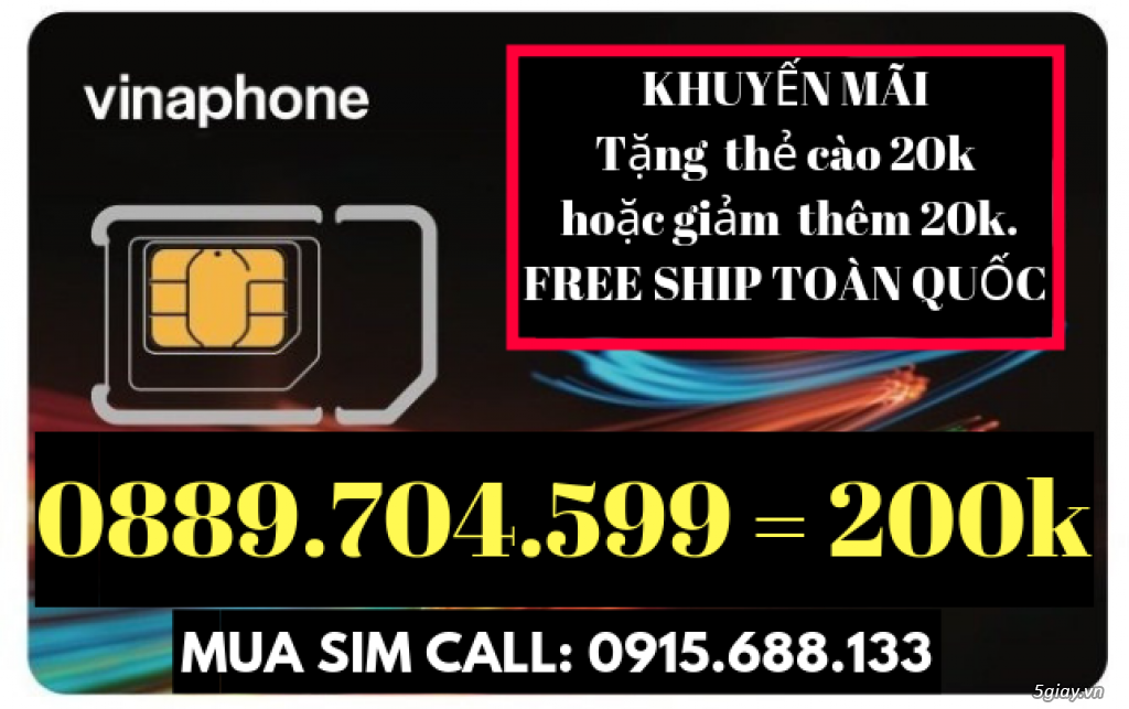 Sim Vina - Mobi Giá Rẻ, Bình Dân - Tặng Thẻ Cào - FreeShip - 48