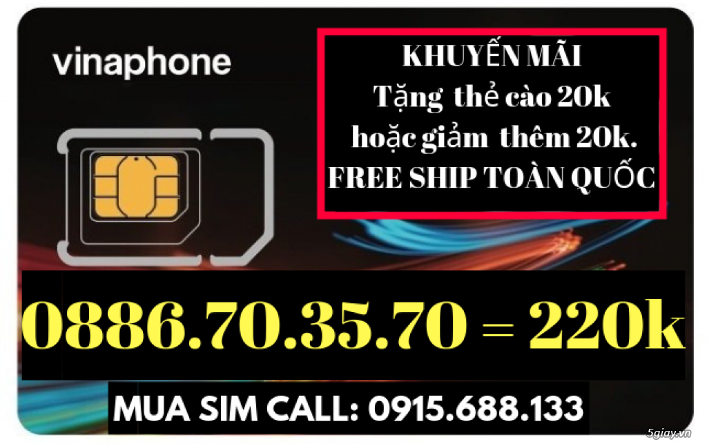 Sim Vina - Mobi Giá Rẻ, Bình Dân - Tặng Thẻ Cào - FreeShip - 3