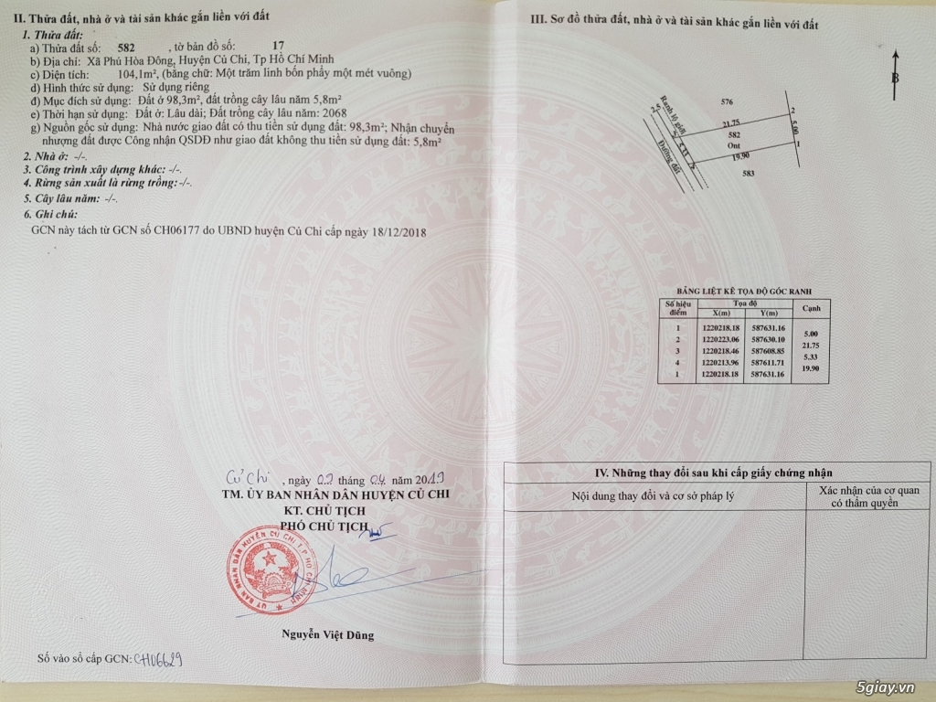 Bán lô đất gần chợ, uỷ bạn, nhà thờ, trường cấp 3 Phú Hoà Đông. Chỉ 83