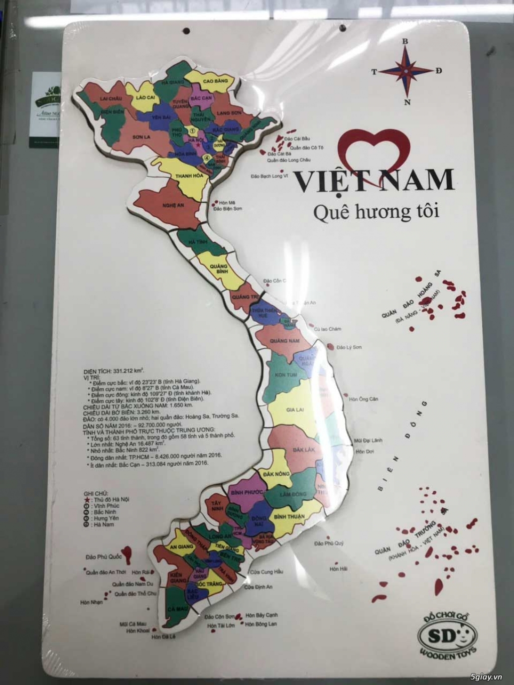 Ghép bản đồ Việt Nam đủ các tỉnh thành | đồ chơi gỗ an toàn vui học - 2