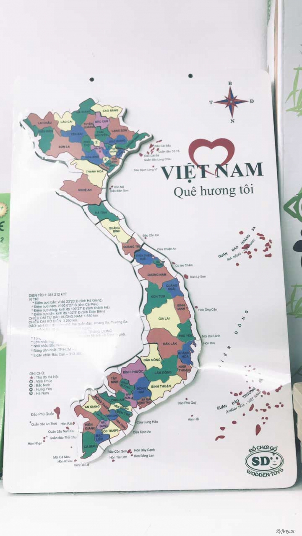 Ghép bản đồ Việt Nam đủ các tỉnh thành | đồ chơi gỗ an toàn vui học - 3