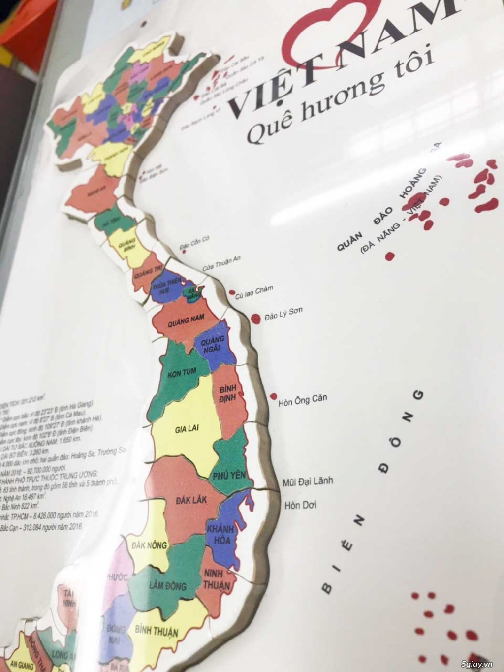 Ghép bản đồ Việt Nam đủ các tỉnh thành | đồ chơi gỗ an toàn vui học - 1