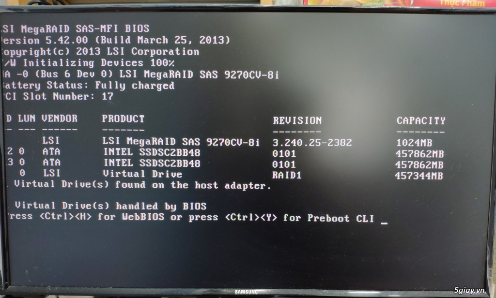 LSI MegaRAID 9270cv-8i cache 1GB RAM, BBU (Pin dự phòng) - 5