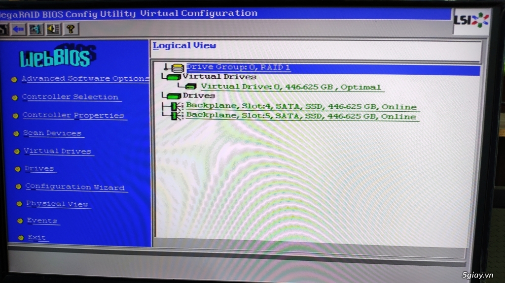 LSI MegaRAID 9270cv-8i cache 1GB RAM, BBU (Pin dự phòng) - 6