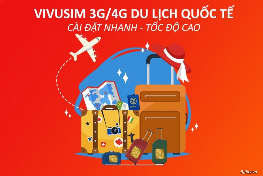 Sim du lịch 3G/4G quốc tế - Hơn 150+ nước