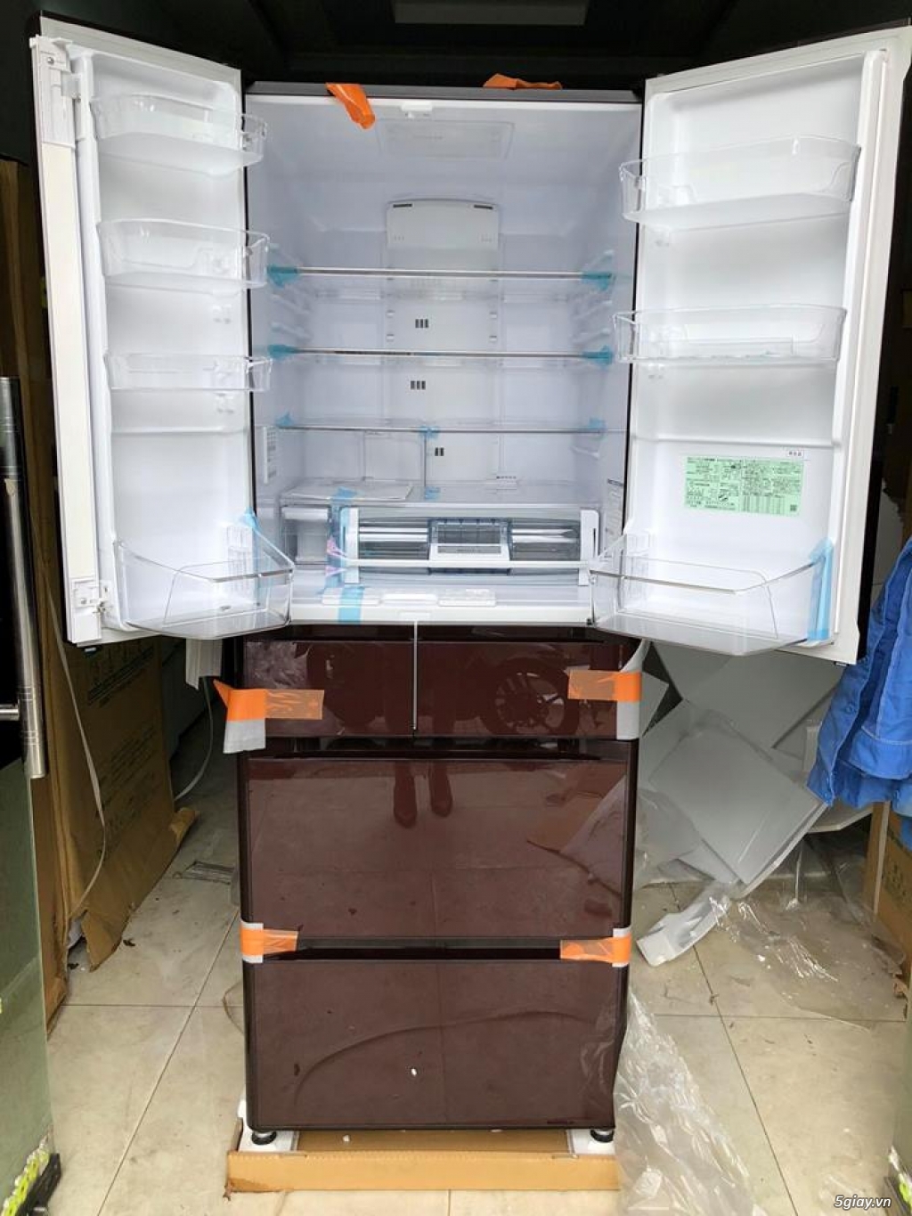 Tủ lạnh nội địa Nhật #HITACHI R-XG6200 615L, màu ĐỎ_NÂU , Date 2018 ,N - 2