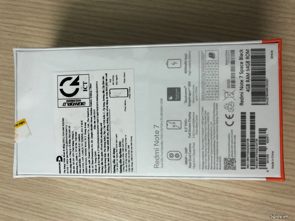 Xiaomi Redmi Note 7 Đen 4GB/64GB Chính hãng DGW Nguyên seal - 2