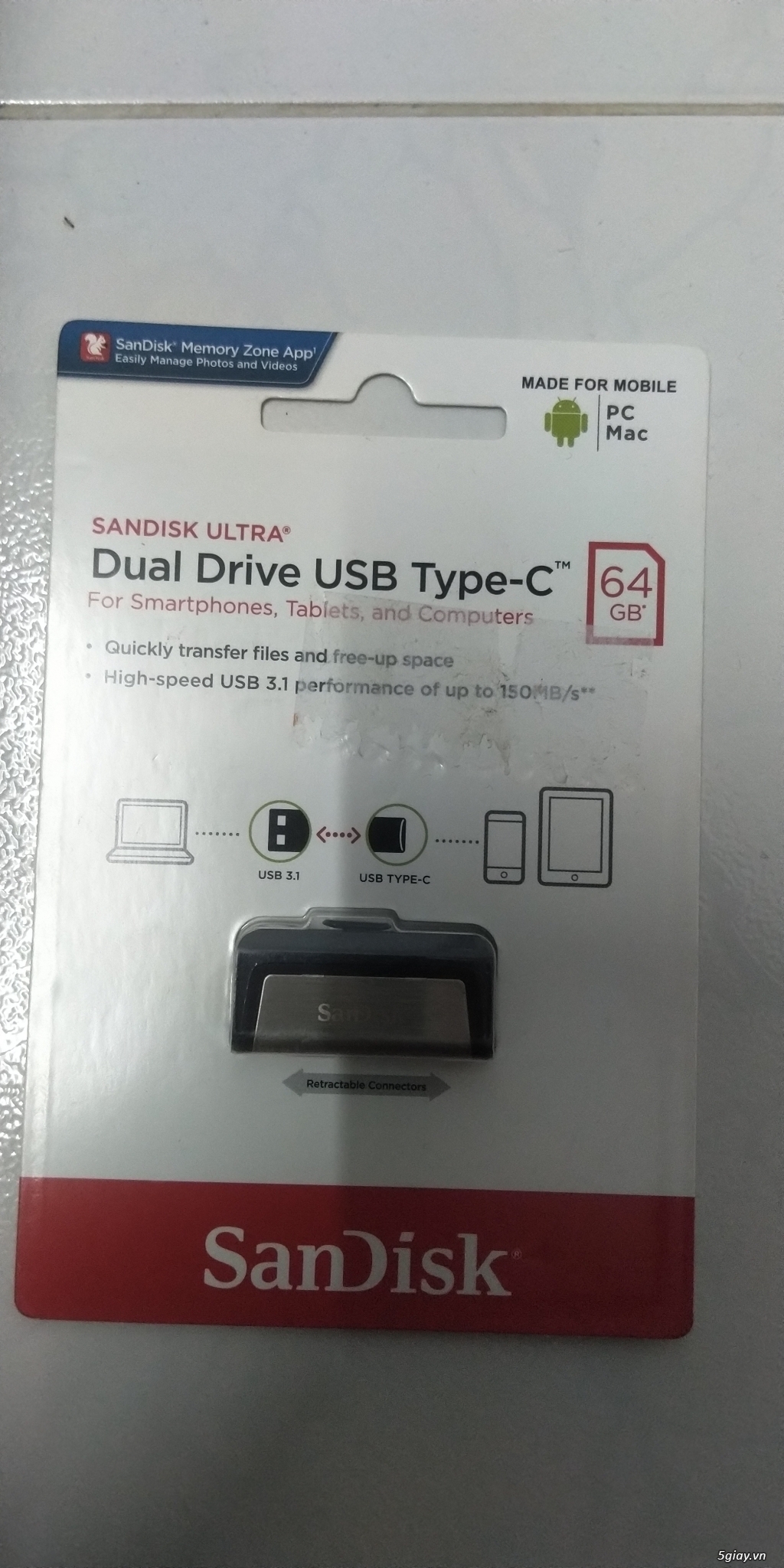 USB Sandisk Ultra Dual OTG Type-C™ 64GB_New 100%. Bảo hành 5 năm. End 22h59phút, ngày25/06/2019 - 4