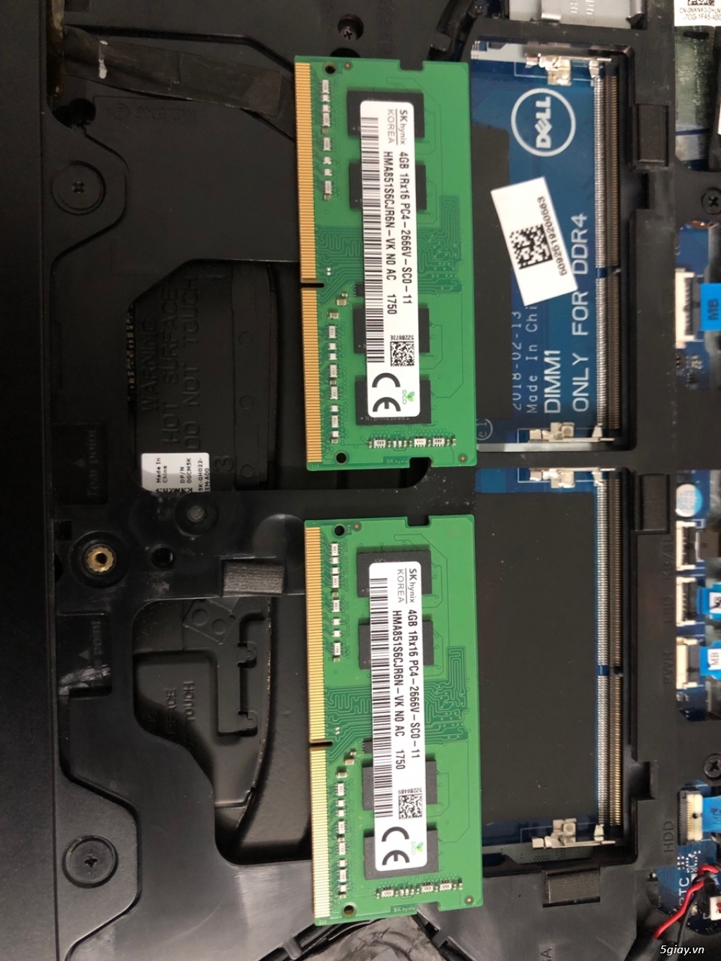 Cần bán: Kit ram 8GB DDR4 SK Hynix bus 2666Mhz - tháo máy Dell G7