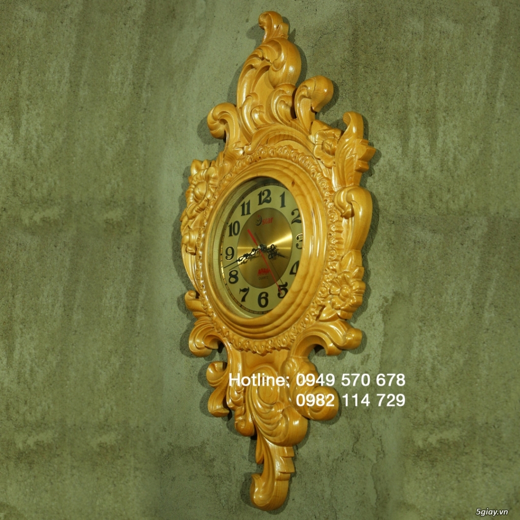 Đồng hồ gỗ treo tường phong cách tân cổ điển - 1
